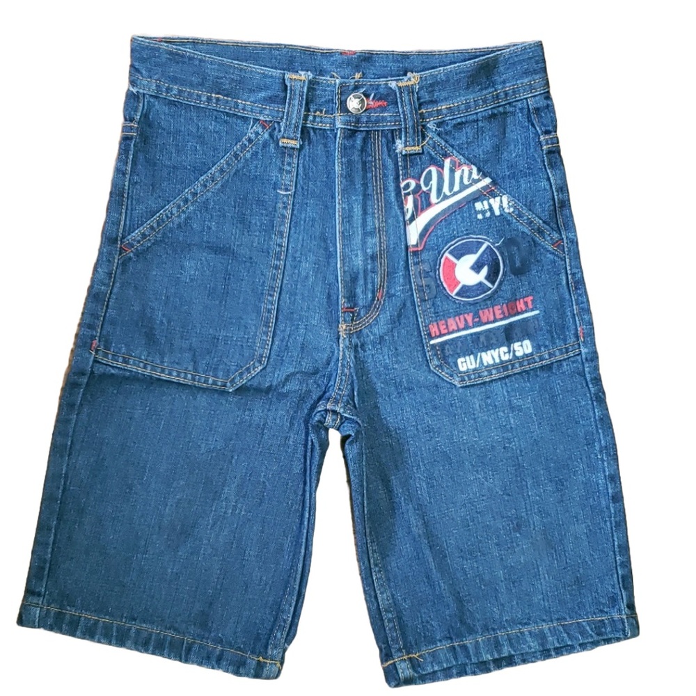 G-Unit Boy’s Graphic Casual Blue Denim Jean Shorts